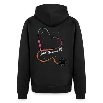 Stéthoscope cool stéthoscope cadeau cadeau - Veste à capuche bio Premium Unisexe - noir - Dos - Nico (187cm)