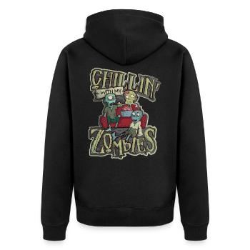 Costume d'Halloween Ecole Enfants Cadeau Zombie - Veste à capuche bio Premium Unisexe - noir - Dos - Nico (187cm)