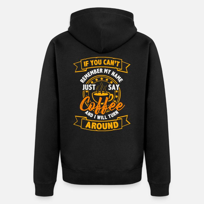 Kaffee - Unisex Premium Bio Zip Hoodie - Schwarz
