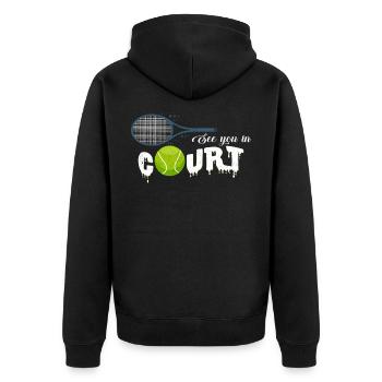 Tennis Player Cool Statement Saying Gift Idea - Unisex Premium Organic Zip Hoodie - black - Back - Nico (187cm)
