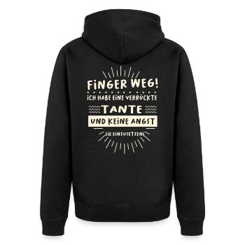 J’ai un cadeau de tante folle - Veste à capuche bio Premium Unisexe - noir - Dos - Nico (187cm)