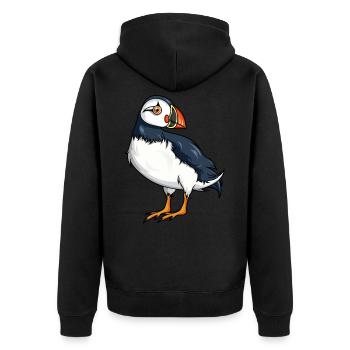 Cadeau macareux drapeau de l'Islande - Veste à capuche bio Premium Unisexe - noir - Dos - Nico (187cm)