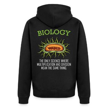 Biologie disant cadeau de division multiplication - Veste à capuche bio Premium Unisexe - noir - Dos - Nico (187cm)