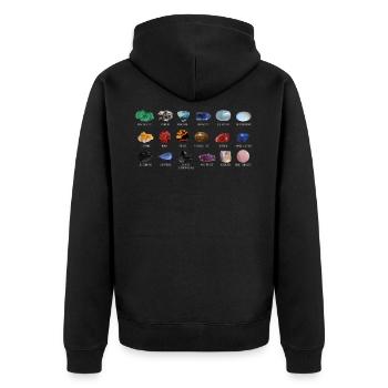 Geology Geology Minerals Gift Stones - Unisex Premium Organic Zip Hoodie - black - Back - Nico (187cm)