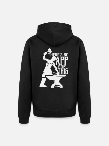 Blacksmith anvil farrier gift - Unisex Premium Organic Zip Hoodie - black
