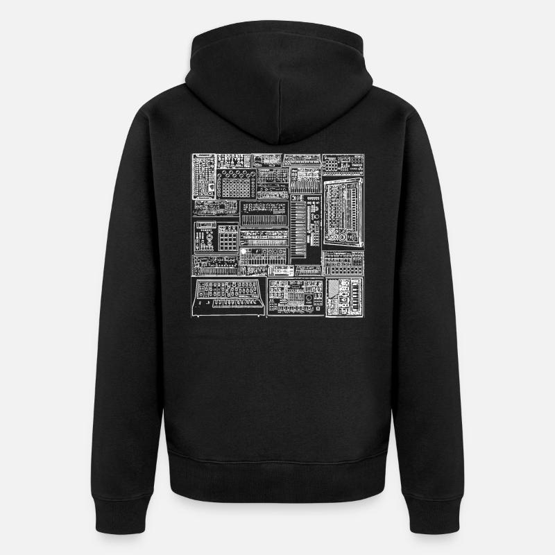 Collection synthétiseur - Veste à capuche bio Premium Unisexe - noir