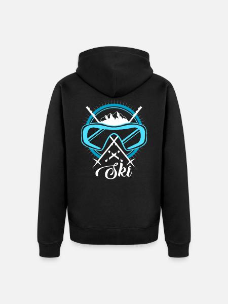 To ski - Unisex Premium Organic Zip Hoodie - black