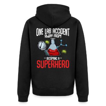 Chemist - Unisex Premium Organic Zip Hoodie - black - Back - Nico (187cm)