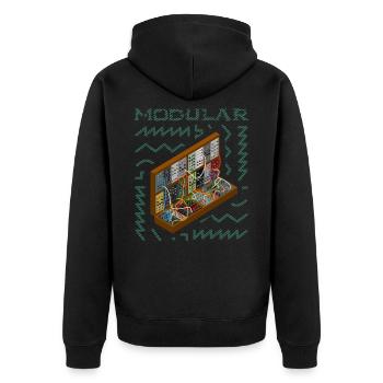Synthétiseur Modulaire - Veste à capuche bio Premium Unisexe - noir - Dos - Nico (187cm)