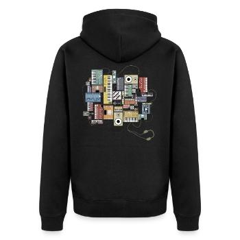 Producteur de musique et musicien électronique - Veste à capuche bio Premium Unisexe - noir - Dos - Nico (187cm)