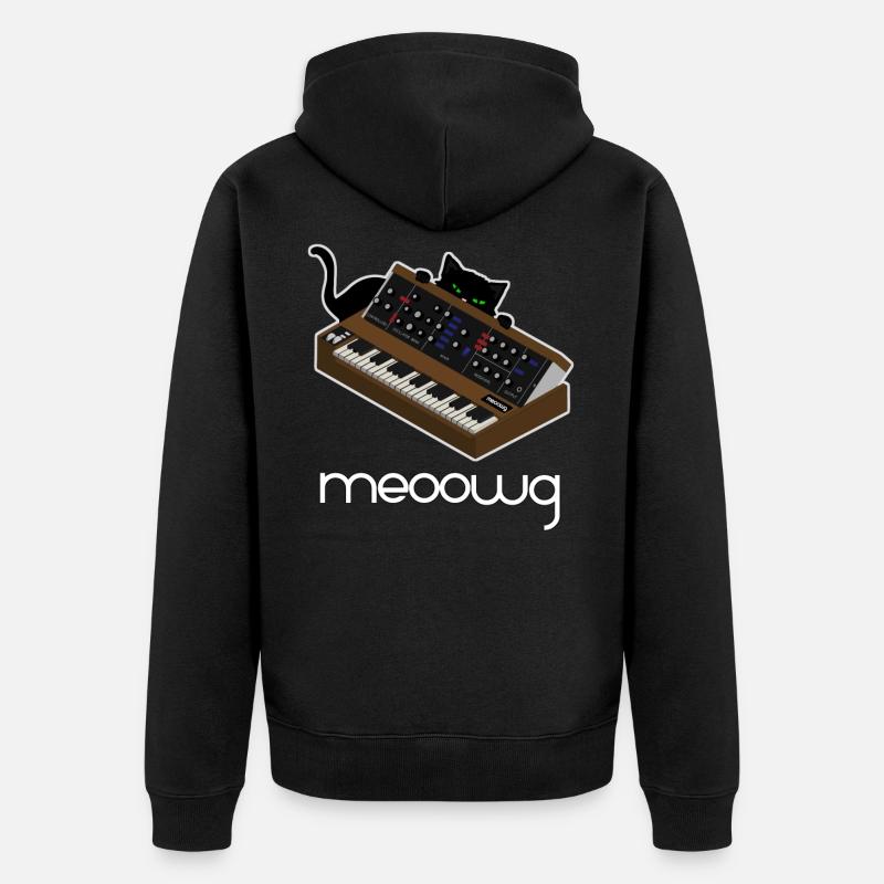 Chat synthétiseur drôle - Veste à capuche bio Premium Unisexe - noir