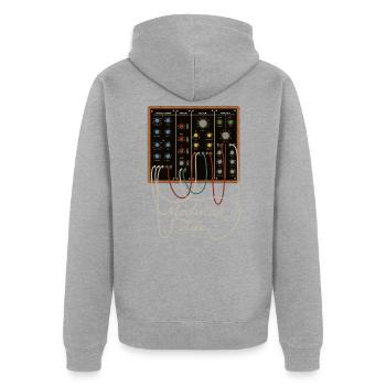 Synthétiseur Modulaire - Veste à capuche bio Premium Unisexe - gris chiné - Dos - Nico (187cm)