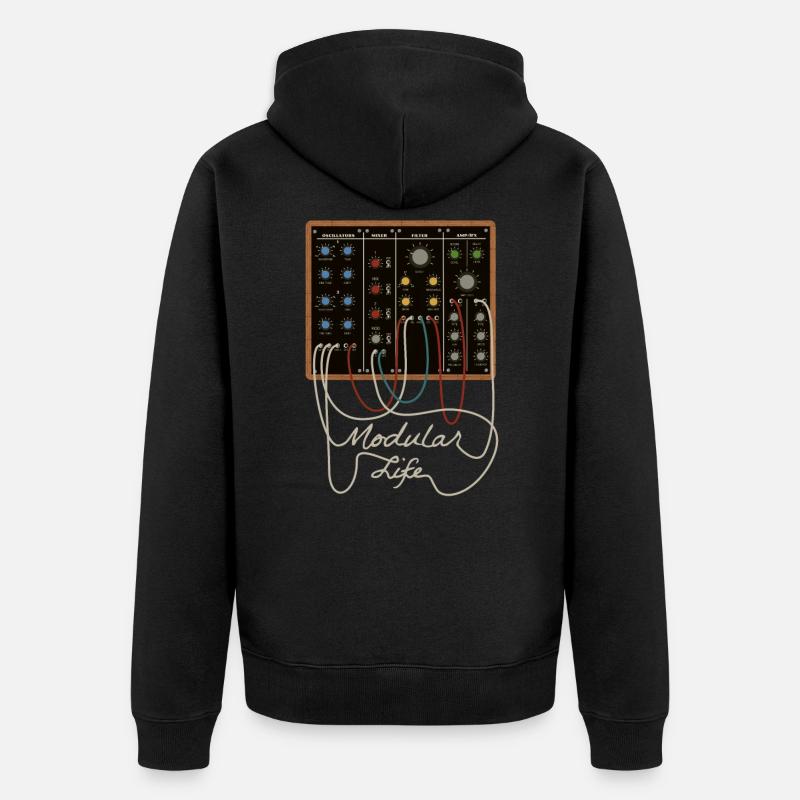 Modular Synthesizer - Unisex Premium Organic Zip Hoodie - black