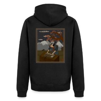 Synthesizer player Japanese Style - Unisex Premium Organic Zip Hoodie - black - Back - Nico (187cm)