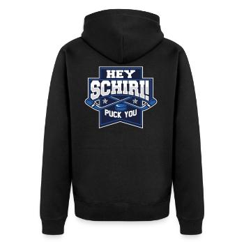 Eishockey Hockeyspieler Schiri Hockey Geschenk - Unisex Premium Bio Zip Hoodie - Schwarz - Hinten - Nico (187cm)