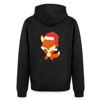 Dabbing fox Christmas Nikolaus fox - Unisex Premium Organic Zip Hoodie - black - Back - Nico (187cm)