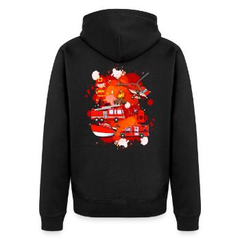Service d'incendie camion de pompiers véhicules d'urgence enfants - Veste à capuche bio Premium Unisexe - noir - Dos - Nico (187cm)