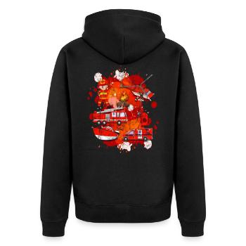 Service d'incendie camion de pompiers véhicules d'urgence enfants - Veste à capuche bio Premium Unisexe - noir - Dos - Nico (187cm)