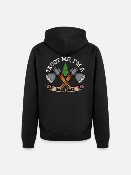 lumberjack - Unisex Premium Organic Zip Hoodie - black