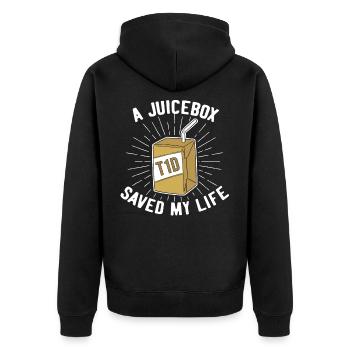 Diabetes Diabetics Funny Sayings Drinking Packets - Unisex Premium Organic Zip Hoodie - black - Back - Nico (187cm)
