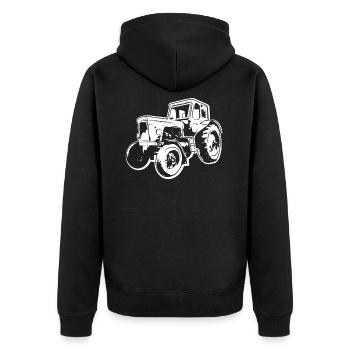 Farmer tractor trecker acres DDR MTS gift - Unisex Premium Organic Zip Hoodie - black - Back - Nico (187cm)