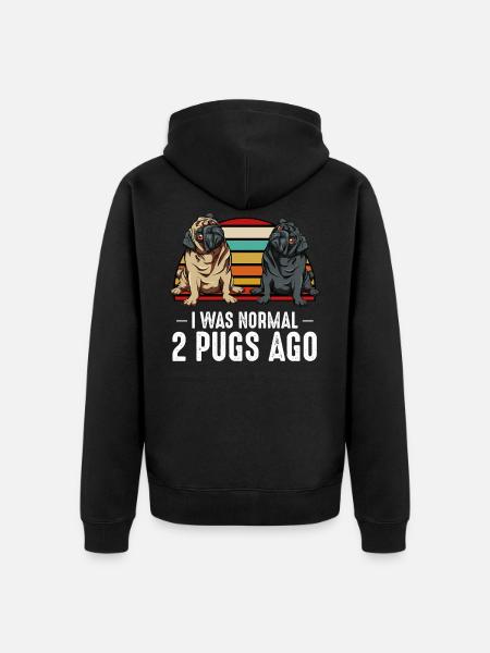 Mops - Unisex Premium Bio Zip Hoodie - Schwarz
