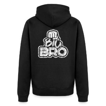 Big Bro Big Brother Cool Young Siblings - Unisex Premium Organic Zip Hoodie - black - Back - Nico (187cm)