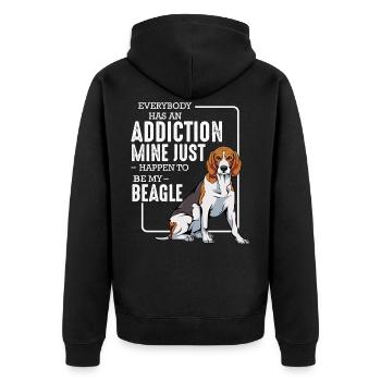 beagle - Unisex Premium Organic Zip Hoodie - black - Back - Nico (187cm)