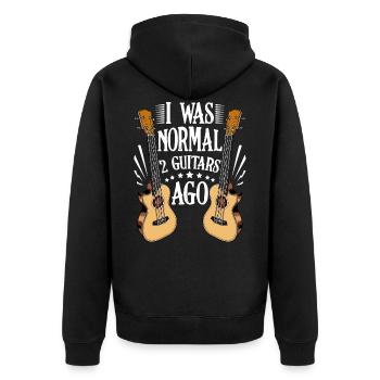 Gitarren Lustige Sprüche Musik Gitarrist Geschenk - Unisex Premium Bio Zip Hoodie - Schwarz - Hinten - Nico (187cm)