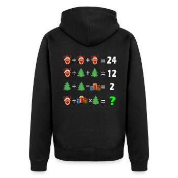 Math Teacher Christmas Bill Ugly Christmas - Unisex Premium Organic Zip Hoodie - black - Back - Nico (187cm)