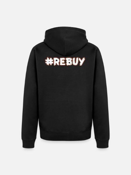 REBUY - Unisex Premium Organic Zip Hoodie - black