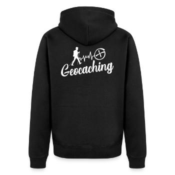Geocaching - Veste à capuche bio Premium Unisexe - noir - Dos - Nico (187cm)