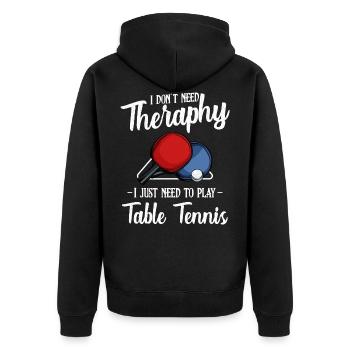 Ping-pong Funny Sayings Table Tennis Gift - Unisex Premium Organic Zip Hoodie - black - Back - Nico (187cm)
