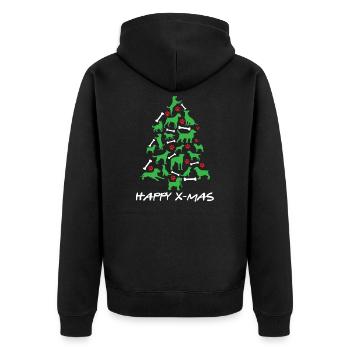 Joyeux Noël chien arbre de Noël - Veste à capuche bio Premium Unisexe - noir - Dos - Nico (187cm)