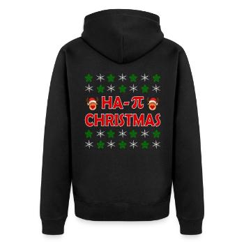 Math Teacher Christmas Pi Ugly Christmas - Unisex Premium Organic Zip Hoodie - black - Back - Nico (187cm)