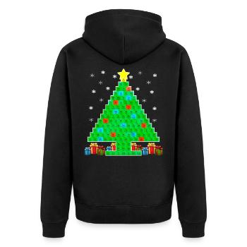 Chemie Periodensystem Weihnachtsbaum Ugly Xmas - Unisex Premium Bio Zip Hoodie - Schwarz - Hinten - Nico (187cm)