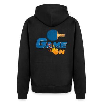 Jeu de cadeau de joueur de tennis de table Pingpong - Veste à capuche bio Premium Unisexe - noir - Dos - Nico (187cm)