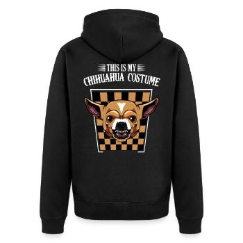 Chihuahua - Unisex Premium Organic Zip Hoodie - black - Back - Nico (187cm)