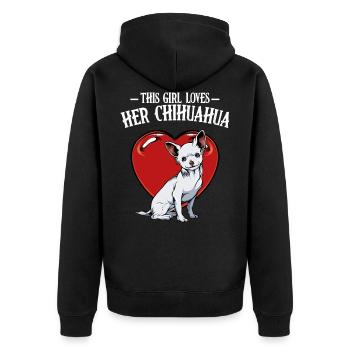 Chihuahua - Unisex Premium Organic Zip Hoodie - black - Back - Nico (187cm)