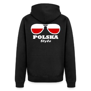 Style Polska - Drapeau - Veste à capuche bio Premium Unisexe - noir - Dos - Nico (187cm)