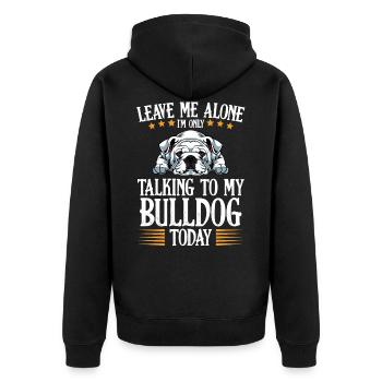 Bulldogge - Unisex Premium Bio Zip Hoodie - Schwarz - Hinten - Nico (187cm)