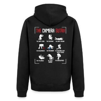 photographer - Unisex Premium Organic Zip Hoodie - black - Back - Nico (187cm)
