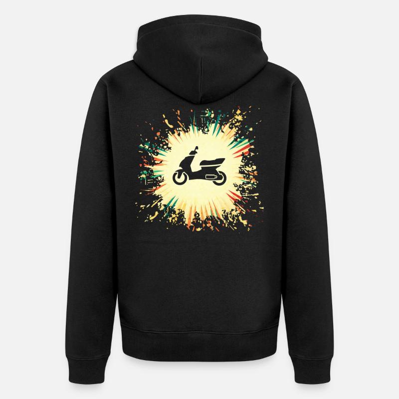 Motorroller Mofa - Unisex Premium Bio Zip Hoodie - Schwarz