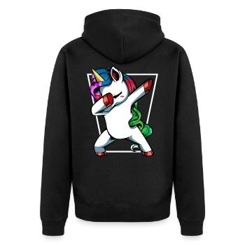 Dabbing Dab Licorne Mignon créature fabuleuse cadeau - Veste à capuche bio Premium Unisexe - noir - Dos - Nico (187cm)