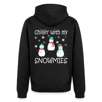 Chillin With Snowmies Snowman Child Christmas - Unisex Premium Organic Zip Hoodie - black - Back - Nico (187cm)