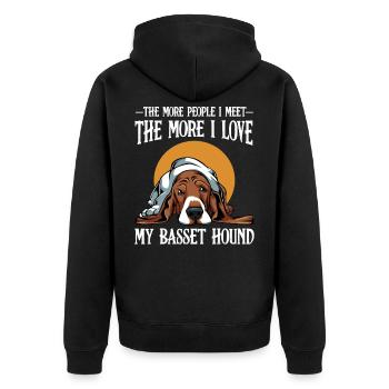 Basset Hound - Veste à capuche bio Premium Unisexe - noir - Dos - Nico (187cm)