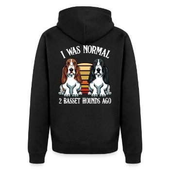 Basset Hound - Veste à capuche bio Premium Unisexe - noir - Dos - Nico (187cm)