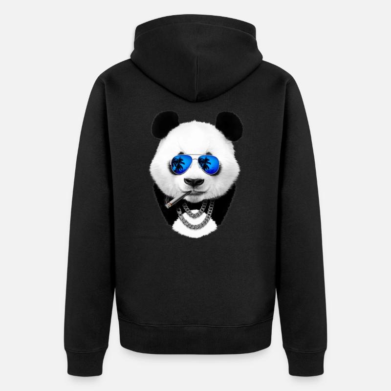Panda cool - Veste à capuche bio Premium Unisexe - noir