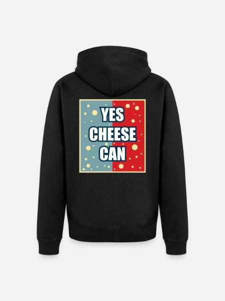 Yes Cheese Can - Unisex Premium Organic Zip Hoodie - black