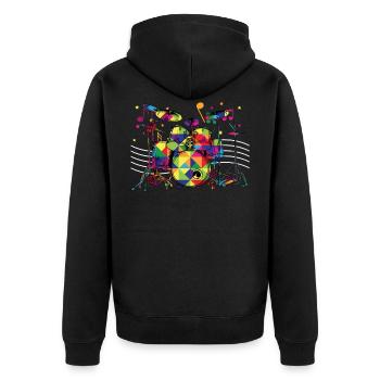 Polygon Geometrie Drums Cool Drummer Cadeau - Veste à capuche bio Premium Unisexe - noir - Dos - Nico (187cm)